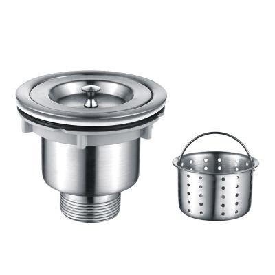 厨房水下水器140mm闪电客不锈钢洗菜盆配件提篮下水器单双下水套装