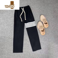 YANXU四道杠直筒裤男夏季新款休闲裤网红同款ins百搭潮牌情侣宽松裤子