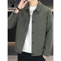 花花公子翻领夹克男士秋季2025新款高级感百搭上衣宽松休闲外套男
