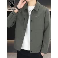 花花公子翻领夹克男士秋季2025新款高级感百搭上衣宽松休闲外套男