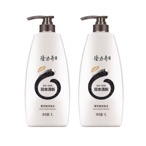 隆力奇洗发水1L蛇胆黑芝麻双本清洁露薄荷柔顺液防干枯修护大瓶