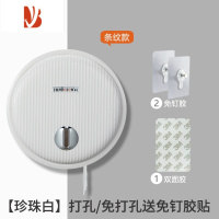 三维工匠圆形卫生间厕所大盘大卷纸盒厕纸免打孔防水纸巾盒创意手纸壁挂式 条纹白+胶