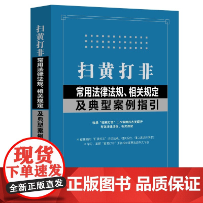 2025新书 扫黄打非常用法律法规 相关规定及典型案例指引 含最新出版管理条例 音像制品管理条例 印刷管理条例 等 中国