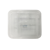 奥德鑫一次性PP餐盒 透明五格快餐盒饭1000ml 整箱