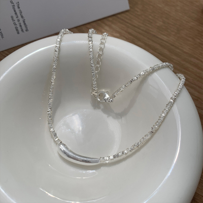 通体纯银小茄子项链轻奢小众碎银子锁骨链ins简约高级感礼物送女朋友老婆情人节七夕生日礼物