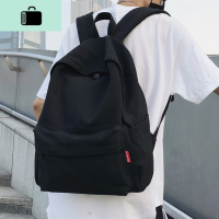 无印色双肩包男帆布简约书包女韩版高中大学生休闲防盗旅行背包NEW LAKE 优质棉帆布M02款