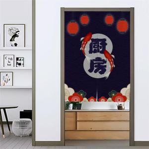添福运 厨房门帘隔断门帘长挂帘隔断帘布艺家用免打孔客厅走廊玄关定制防油烟专用饭店餐厅个性隔断半帘店铺遮挡挂帘子