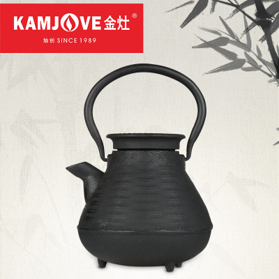 KAMJOVE/ 金灶 KJ-566 铸铁壶 不挑炉煮茶壶生铁壶无涂层铁茶壶古典提梁壶功夫茶具养生茶壶烧水壶 茶具茶壶