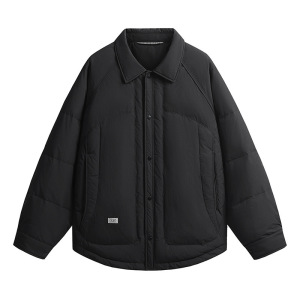 日系复古羽绒服男冬季新款休闲百搭保暖白鸭绒翻领青年面包服外套