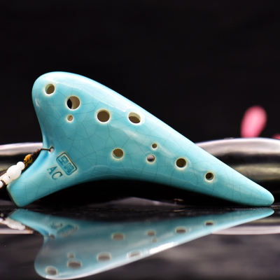 闪电发货陶笛12孔初学学生中音C调笛子十二孔ac调陶埙乐器墨竹普及-