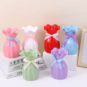 维诺亚仿陶瓷塑料防摔花瓶diy仿真植物插花盆电视柜茶几家居装饰摆件