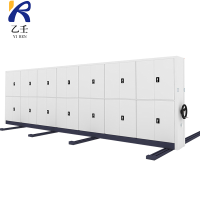 乙壬钢制档案架密集柜档案室密集架手摇式移动档案柜文件柜资料柜一列七组每立方单价