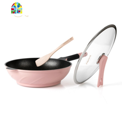 韩国迪迪尼卡炒菜锅不粘锅炒锅家用无烟平底锅 FENGHOU 28CM圆煎锅无盖送硅胶小漏铲