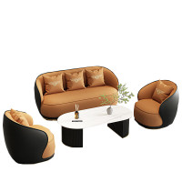 晋舰 洽谈沙发轻奢售楼处谈判沙发洽谈桌接待桌椅组合 1+1+2+长桌