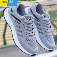 聚范男鞋夏季网面透气软底休闲鞋舒适镂空运动鞋男跑步鞋舒适工作鞋子