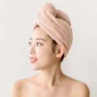 干发帽女吸水速干纯棉双层加厚网红款浴帽擦洗头发毛巾浴巾冒 三维工匠 ST加厚干发帽---米灰