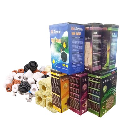 活性碳麦饭石生物球生化球细菌屋陶瓷环呼吸环鱼缸滤材