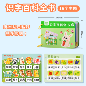 儿童识字拼图板认字启蒙手撕书卡片幼儿园早教宝宝益智玩具3到6岁