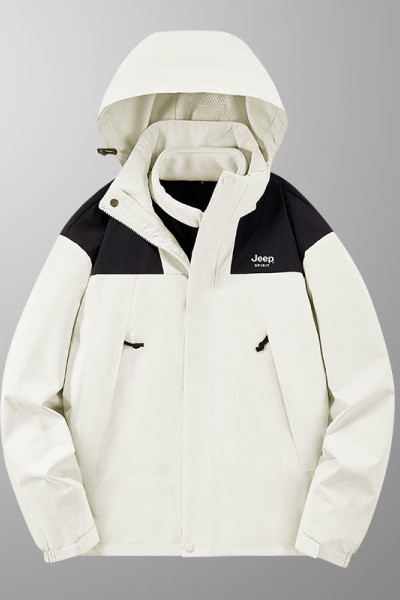 JEEP SPIRIT吉普情侣夹克秋冬季新款男女款休闲防水防风三合一外套透气外套登山服