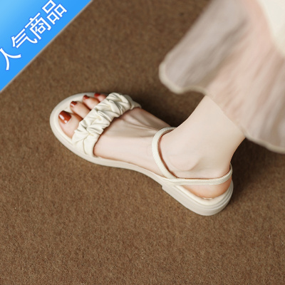 SUNTEK2023今年夏季新款仙女风波西米亚百搭不累脚夏天外穿平底女款凉鞋