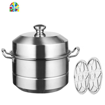 大蒸锅34 36 40cm商用不锈钢蒸锅大号2双层3蒸馍锅电磁炉 FENGHOU 特厚无磁34cm四层1.3mm