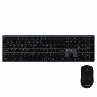 杰储(GCHUL) J200 鼠标加无线办公键盘 键鼠套装 (计价单位:套) 黑色