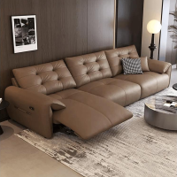 虔度零靠墙电动多功能沙发客厅自动伸缩可调节直排真皮沙发