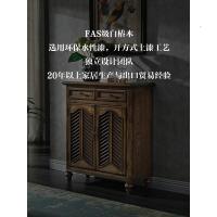 森美人M美式百叶鞋柜玄关柜美式乡村复古储物收纳厅柜鞋柜实木
