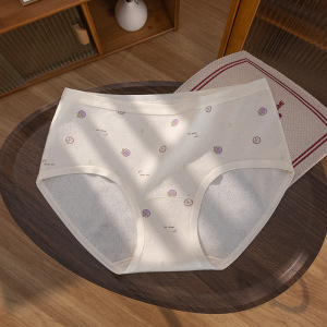 A类棉女士内裤 桑蚕丝10A加长裆内裤女 印花可爱少女纯棉内裤