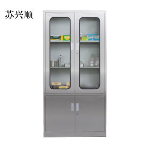 苏兴顺文件柜不锈钢柜子储物柜资料柜档案柜带锁文件柜201大器文件柜