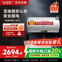 AO史密斯60升电热水器 无地线可安装 专利安全隔电 金圭内胆 速热节能 一键中温保温E60VDS 预约洗浴