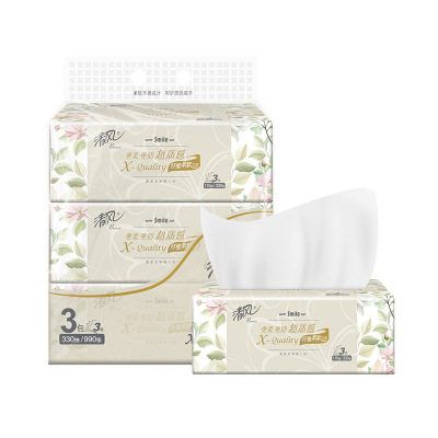 清风超质感抽纸 3层110抽/包 YB.3包装BR33SXE1-1提