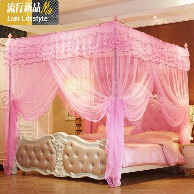 宫廷蚊帐家用1.8m床1.5纹账加密防蚊罩落地支架厚1.2米2.0 三维工匠