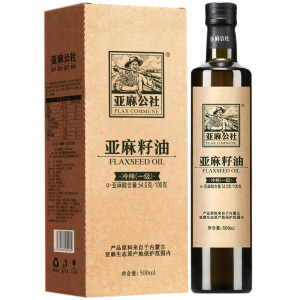 亚麻公社亚麻籽油口感顺滑油体净透香味浓郁冷榨一级500ml