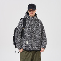 秋冬新款男装防风冲锋衣拉链夹克外套连帽潮牌上衣休闲工装潮ins