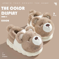 毛茸茸棉拖鞋女士秋冬季2024新款居家室内包跟加厚防滑男士棉拖