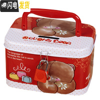 三维工匠长方形365天存钱罐只进不出儿童男孩可爱女孩小学生带锁储蓄罐铁 红色当天发