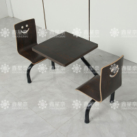 鑫星奈 XXN4040826 连体餐桌椅组合食堂员工餐厅二人位连体餐桌