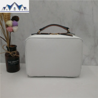 白色压波纹便携手提式化妆箱三个收纳包四件套洗漱包 三维工匠