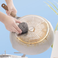 茶花钢丝球家用厨房洗碗刷锅不掉丝去污大号不锈钢擦锅清洁球10个装