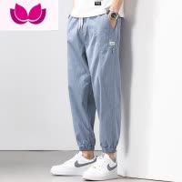 七斓休闲裤男士夏季薄款宽松束脚工装长裤2023款潮牌百搭运动裤子