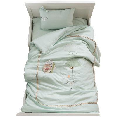 美帮汇幼儿园蚕丝被子三件套含芯全棉床品婴儿童六件套午睡床垫宝宝被褥