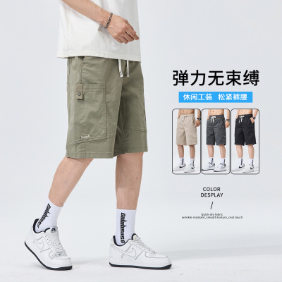 男装新款夏季短裤男士工装休闲百搭潮牌运动宽松抽绳篮球五分裤