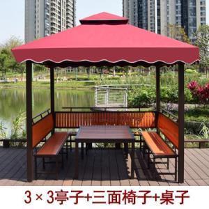 森美人户外凉亭别墅花园家用茶水亭工地院子凉亭农庄凉亭铁艺亭子四角亭