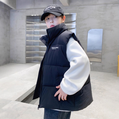 男童羽绒棉马甲冬季新款中大童保暖坎肩韩范儿童工装背心外穿