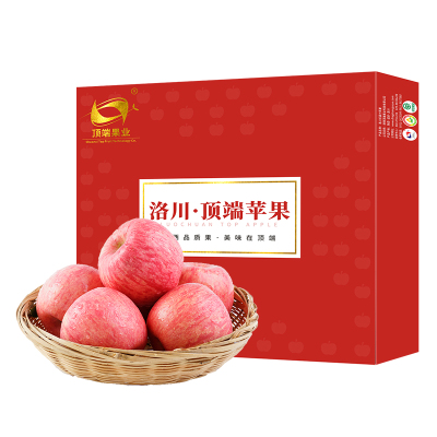 [红色礼盒]苹果礼盒洛川苹果陕西洛川红富士苹果 新鲜水果礼盒送礼 15枚85