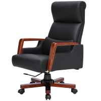 绵冠(MIANGUAN)办公椅可躺老板椅大班椅书房椅实木脚实木扶手转椅-XS