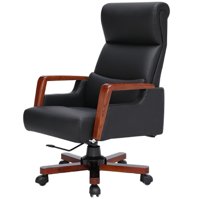 绵冠(MIANGUAN)办公椅可躺老板椅大班椅书房椅实木脚实木扶手转椅-XS