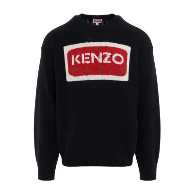 高田贤三(Kenzo)运动圆领毛衣男棉尼龙羊毛拼接嵌花徽标工艺纹理