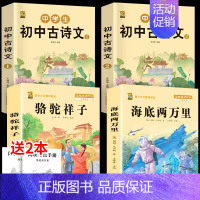 [4本]骆驼+海底+古诗文2本 [正版]海底两万里七年级必读骆驼祥子原著书老舍下册必读课外书小学初中版人教完整版初中生必
